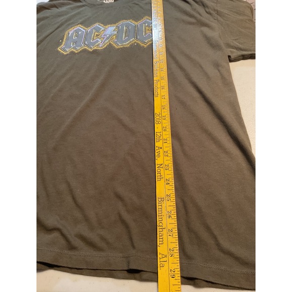 American Eagle AC/DC Graphic Band Tee Shirt Olive Green Brown Mens L/XL XL - Picture 4 of 5
